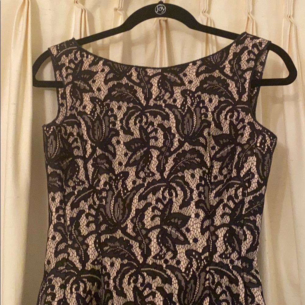 Zara small black lace/jacquard cocktail dress